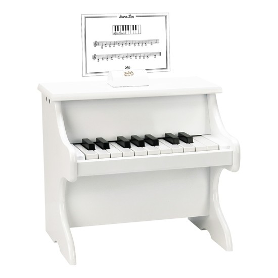 Pian Alb din lemn - Instrument muzical de jucarie cu 18 clape - Vilac Pian Alb din lemn - Instrument muzical de jucarie cu 18 clape - Vilac